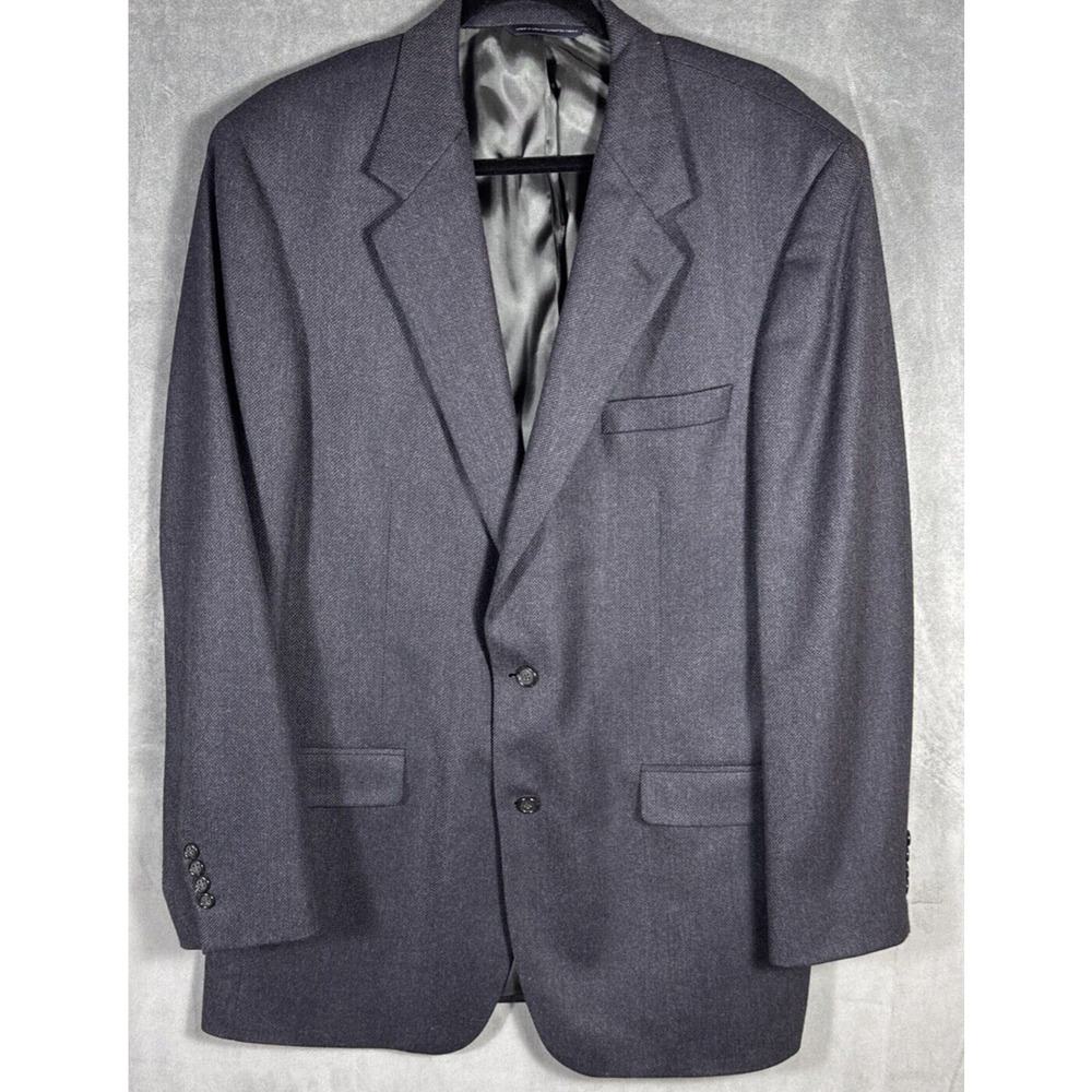 Brooks Brothers Men's Lambswool Cashmere Blazer Blue-Gray Tweed Sz 43 LONG